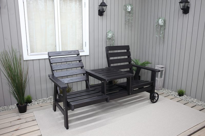 KIngdom Utebenk 177 cm - Svart - Hagemøbler & utemiljø - Utesofa - Hagebenk & utebenk