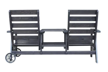 KIngdom Utebenk 177 cm - Svart - Hagemøbler & utemiljø - Utesofa - Hagebenk & utebenk