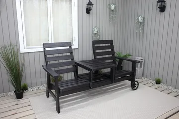 KIngdom Utebenk 177 cm - Svart - Hagemøbler & utemiljø - Utesofa - Hagebenk & utebenk