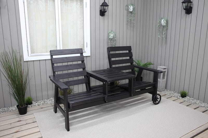 KIngdom Utebenk 177 cm - Svart - Hagemøbler & utemiljø - Utesofa - Hagebenk & utebenk