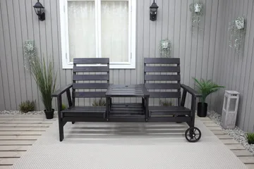 KIngdom Utebenk 177 cm - Svart - Hagemøbler & utemiljø - Utesofa - Hagebenk & utebenk