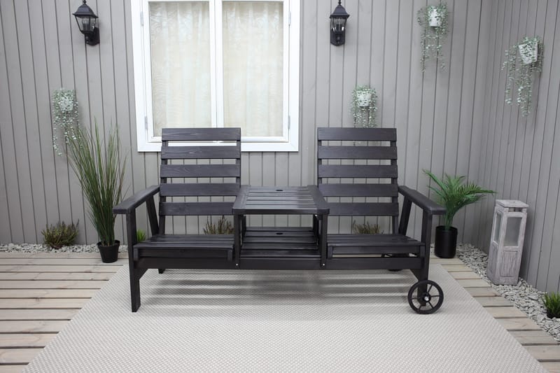 KIngdom Utebenk 177 cm - Svart - Hagemøbler & utemiljø - Utesofa - Hagebenk & utebenk