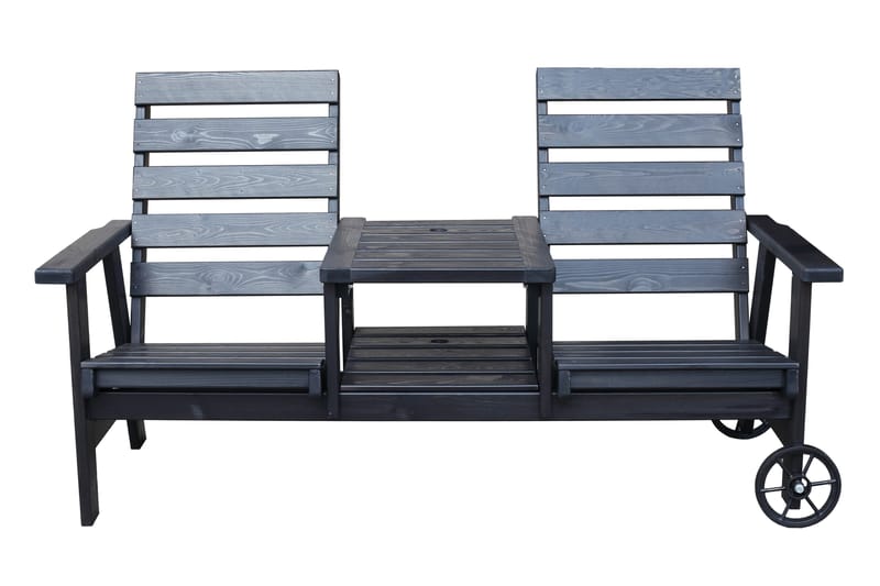 KIngdom Utebenk 177 cm - Svart - Hagemøbler & utemiljø - Utesofa - Hagebenk & utebenk