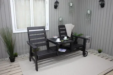 KIngdom Utebenk 177 cm - Svart - Hagemøbler & utemiljø - Utesofa - Hagebenk & utebenk