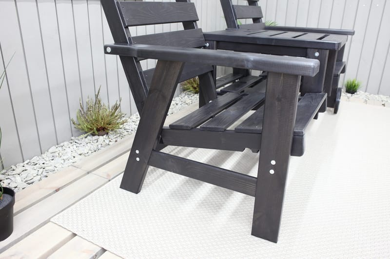 KIngdom Utebenk 177 cm - Svart - Hagemøbler & utemiljø - Utesofa - Hagebenk & utebenk