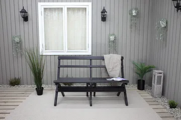 Larios Hagebenk 130 cm - Svart - Hagemøbler & utemiljø - Utesofa - Hagebenk & utebenk