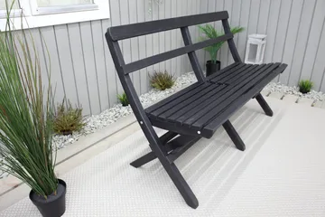 Larios Hagebenk 130 cm - Svart - Hagemøbler & utemiljø - Utesofa - Hagebenk & utebenk