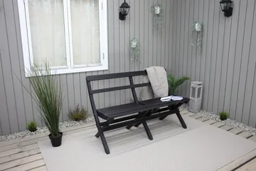 Larios Hagebenk 130 cm - Svart - Hagemøbler & utemiljø - Utesofa - Hagebenk & utebenk