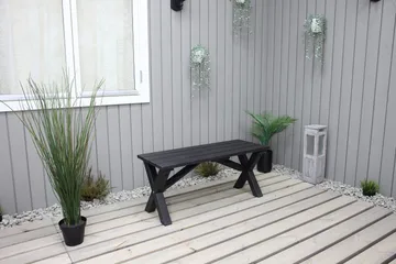 Lietinna Utebenk 100 cm - Svart - Hagemøbler & utemiljø - Utesofa - Hagebenk & utebenk
