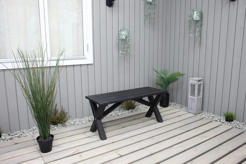 Lietinna Utebenk 100 cm - Svart - Hagemøbler & utemiljø - Utesofa - Hagebenk & utebenk