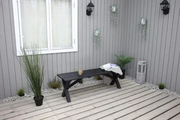 Lietinna Utebenk 140 cm - Svart - Hagemøbler & utemiljø - Utesofa - Hagebenk & utebenk