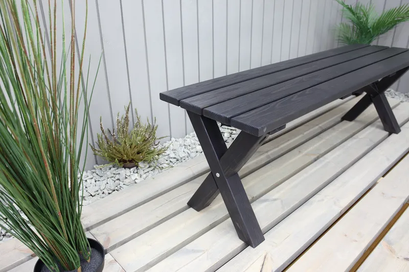 Lietinna Utebenk 140 cm - Svart - Hagemøbler & utemiljø - Utesofa - Hagebenk & utebenk