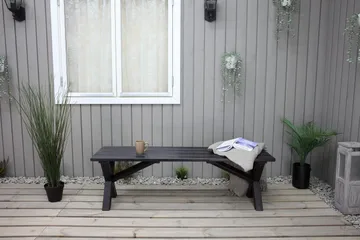 Lietinna Utebenk 140 cm - Svart - Hagemøbler & utemiljø - Utesofa - Hagebenk & utebenk