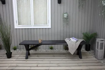 Lietinna Utebenk 180 cm - Svart - Hagemøbler & utemiljø - Utesofa - Hagebenk & utebenk