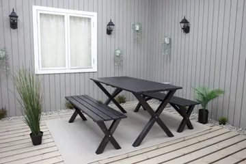 Lietinna Utebenk 180 cm - Svart - Hagemøbler & utemiljø - Utesofa - Hagebenk & utebenk
