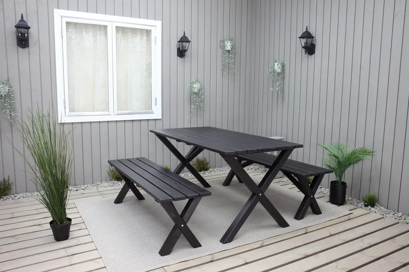 Lietinna Utebenk 180 cm - Svart - Hagemøbler & utemiljø - Utesofa - Hagebenk & utebenk