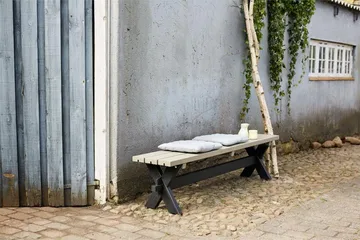 Plankebenk Nostalgi 177x38x44 cm - Beige|Hvit - Hagemøbler & utemiljø - Utesofa - Hagebenk & utebenk