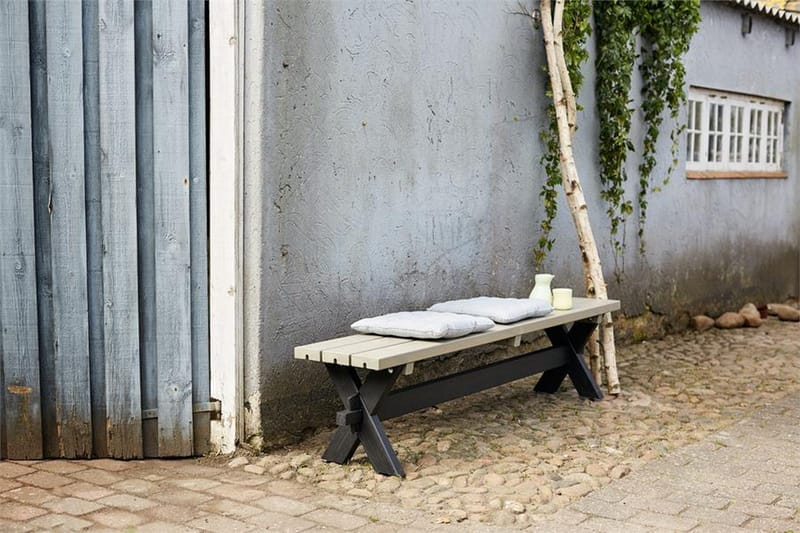 Plankebenk Nostalgi 177x38x44 cm - Beige|Hvit - Hagemøbler & utemiljø - Utesofa - Hagebenk & utebenk