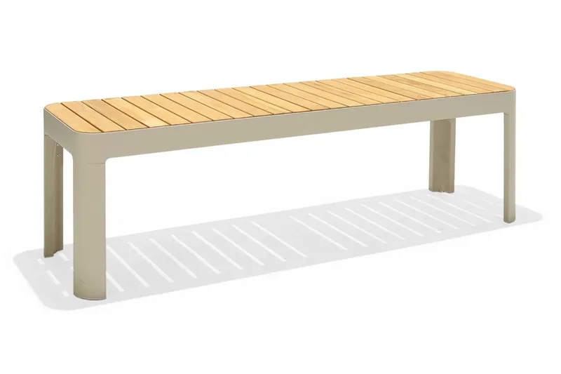 Portals Utebenk 143 cm - Hvit/Tre - Hagemøbler & utemiljø - Utesofa - Hagebenk & utebenk