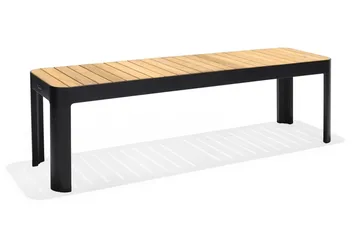 Portals Utebenk 143 cm - Svart/Tre - Hagemøbler & utemiljø - Utesofa - Hagebenk & utebenk