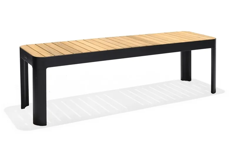 Portals Utebenk 143 cm - Svart/Tre - Hagemøbler & utemiljø - Utesofa - Hagebenk & utebenk