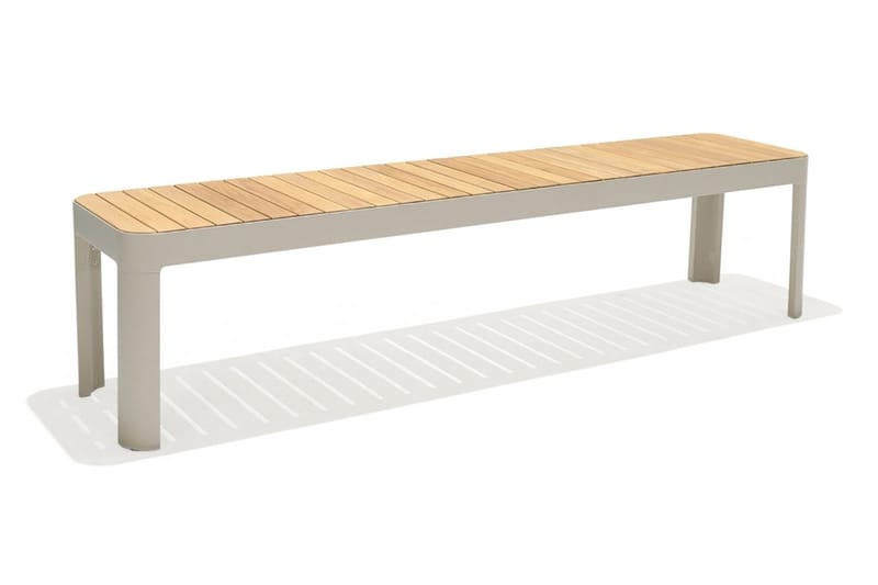 Portals Utebenk 182 cm - Hvit/Tre - Hagemøbler & utemiljø - Utesofa - Hagebenk & utebenk