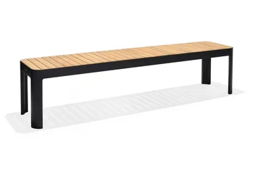 Portals Utebenk 182 cm - Svart/Tre - Hagemøbler & utemiljø - Utesofa - Hagebenk & utebenk