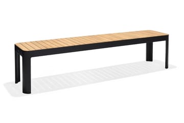Portals Utebenk 182 cm - Svart/Tre - Hagemøbler & utemiljø - Utesofa - Hagebenk & utebenk
