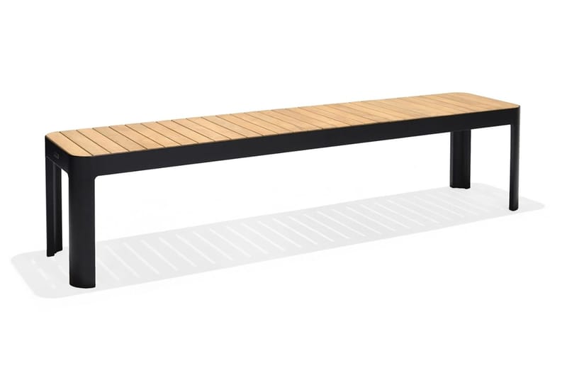 Portals Utebenk 182 cm - Svart/Tre - Hagemøbler & utemiljø - Utesofa - Hagebenk & utebenk