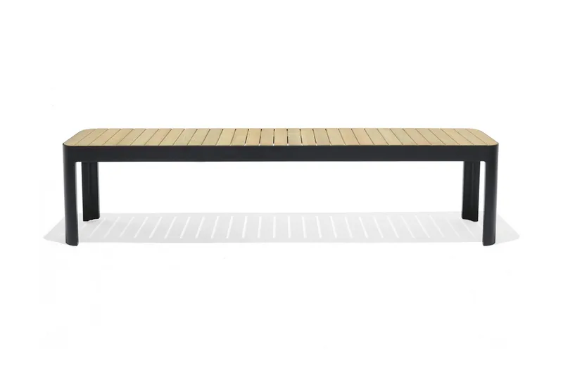 Portals Utebenk 182 cm, Svart/Tre