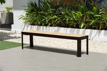 Portals Utebenk 182 cm - Svart/Tre - Hagemøbler & utemiljø - Utesofa - Hagebenk & utebenk