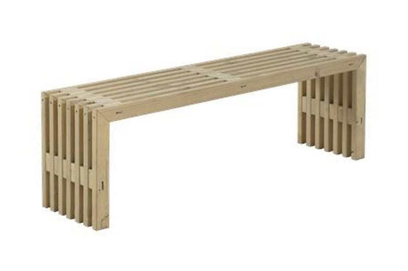 Rustikk Benk av Terrassebord Design 138x36x45 cm - Grå|Beige - Hagebenk & utebenk