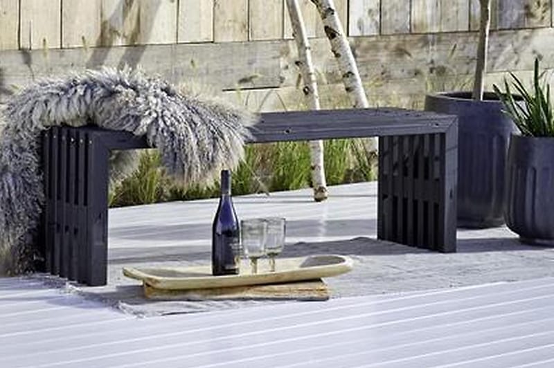Rustikk Benk av Terrassebord Design 138x36x45 cm - Svart - Hagemøbler & utemiljø - Utesofa - Hagebenk & utebenk