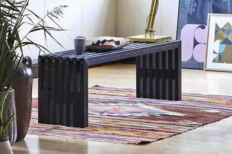 Rustikk Benk av Terrassebord Design 138x36x45 cm - Svart - Hagemøbler & utemiljø - Utesofa - Hagebenk & utebenk