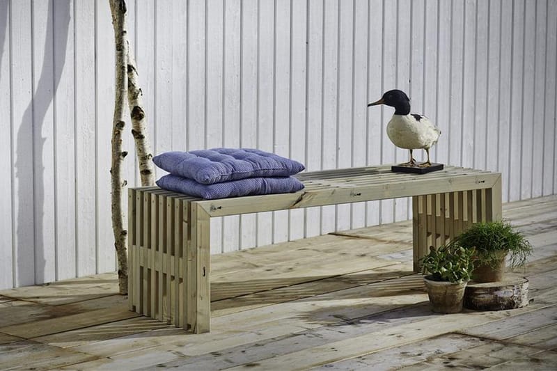 Rustikk benk Design av terrassebord 138x49x45cm drivvedfarge - Grå|Beige - Hagebenk & utebenk