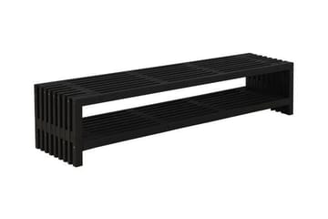 Rustikk benk Design av terrassebord 218x49x45cm m/hylle svar