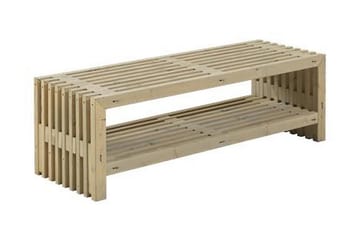 Rustikk benk Design av terrassebord138x49x45cm m/hylle drivv