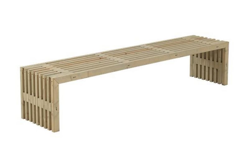 Rustikk benk Design av terrassebord218x49x45cm drivvedfarget - Grå|Beige - Hagebenk & utebenk