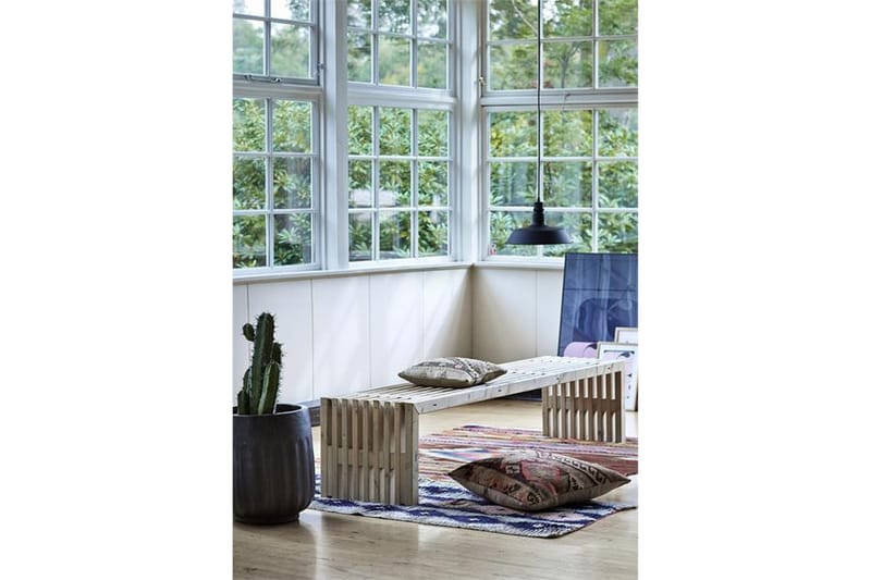 Rustikk benk Design av terrassebord218x49x45cm drivvedfarget - Grå|Beige - Hagemøbler & utemiljø - Utesofa - Hagebenk & utebenk