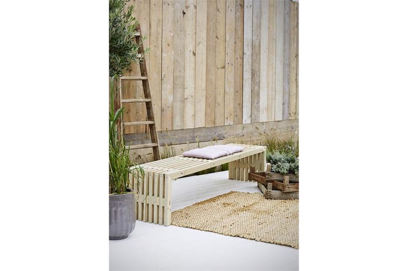 Rustikk benk Design av terrassebord218x49x45cm drivvedfarget - Grå|Beige - Hagebenk & utebenk