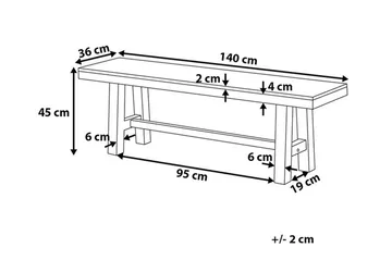 Scania Hagebenk 140 cm - Tre / Natur - Hagemøbler & utemiljø - Utesofa - Hagebenk & utebenk