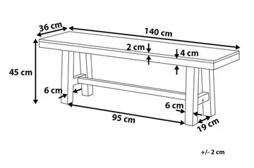 Scania Hagebenk 140 cm - Tre / Natur - Hagemøbler & utemiljø - Utesofa - Hagebenk & utebenk