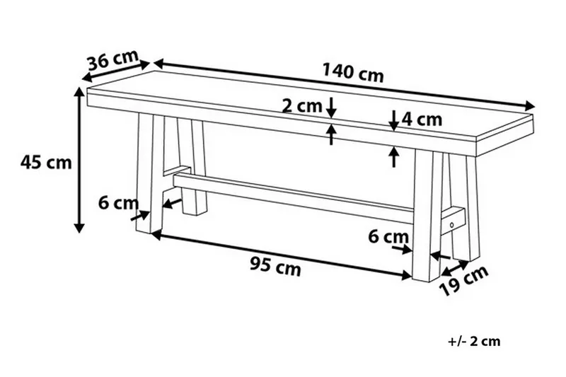 Scania Hagebenk 140 cm - Tre / Natur - Hagemøbler & utemiljø - Utesofa - Hagebenk & utebenk