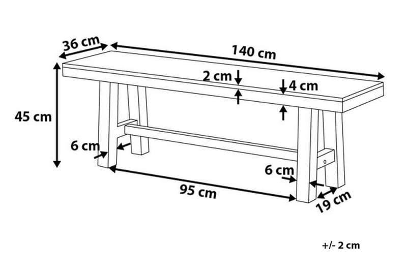 Scania Hagebenk 140 cm - Tre / Natur - Hagemøbler & utemiljø - Utesofa - Hagebenk & utebenk