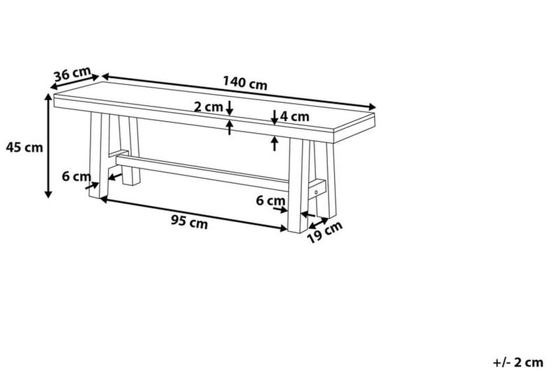 Scania Hagebenk 140 cm - Tre / Natur - Hagemøbler & utemiljø - Utesofa - Hagebenk & utebenk