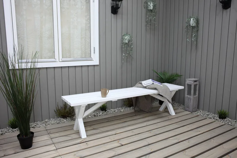 Scottsdale Sittebenk 180 cm - Hvit - Hagemøbler & utemiljø - Utesofa - Hagebenk & utebenk