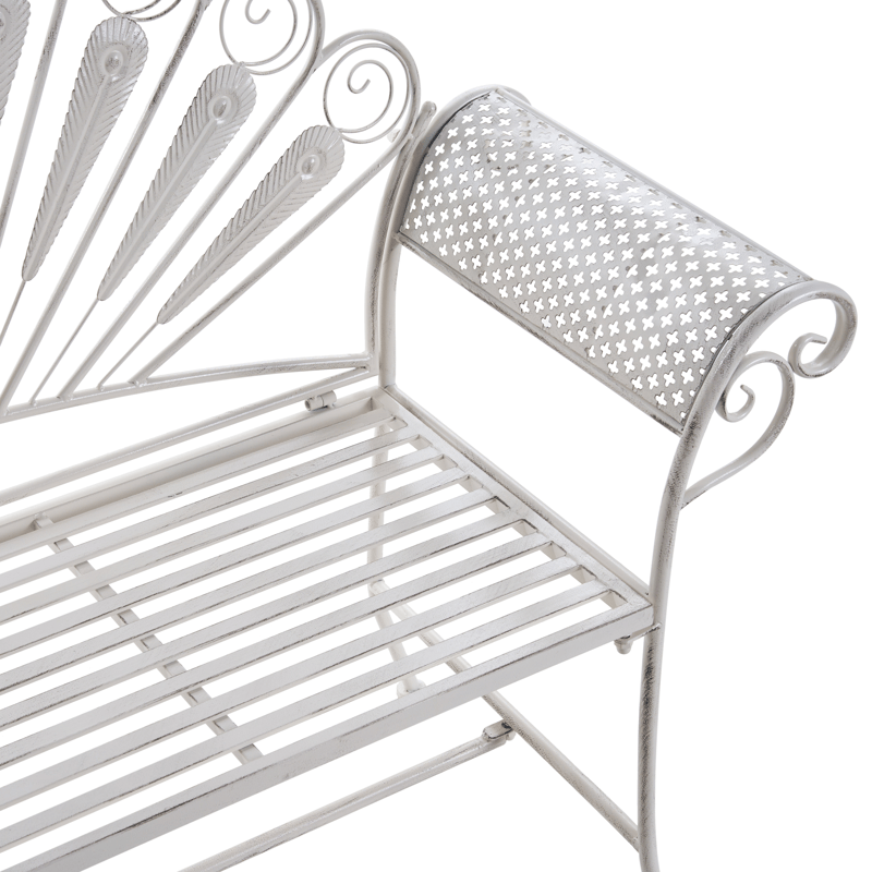 Hagebenk Pavia 146 cm Jern - Hvit - Hagemøbler & utemiljø - Utesofa - Hagebenk & utebenk