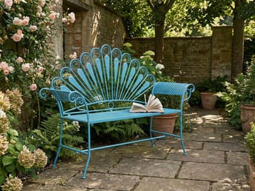 Hagebenk Pavia 146 cm Jern - Blå - Hagemøbler & utemiljø - Utesofa - Hagebenk & utebenk