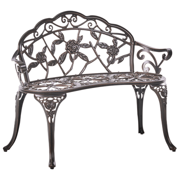 Hagebenk Piura 88 cm Aluminium - Brun - Hagemøbler & utemiljø - Utesofa - Hagebenk & utebenk