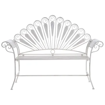 Hagebenk Pavia 146 cm Jern - Hvit - Hagemøbler & utemiljø - Utesofa - Hagebenk & utebenk